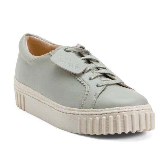 NEW CLARKS Leather Mayhill Walk Comfort Sneakers - Picture 1 of 3